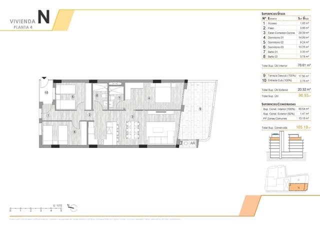 Apartamento de 3 habitaciones en Centro, Torrevieja en venta con piscina - 315.000 € (Ref: 9521273)