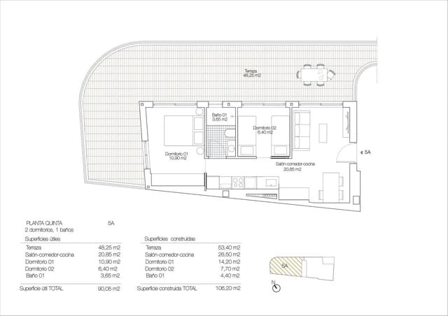 2 soverom Penthouse til salgs i Torrevieja med svømmebasseng - € 459 000 (Ref: 9790751)