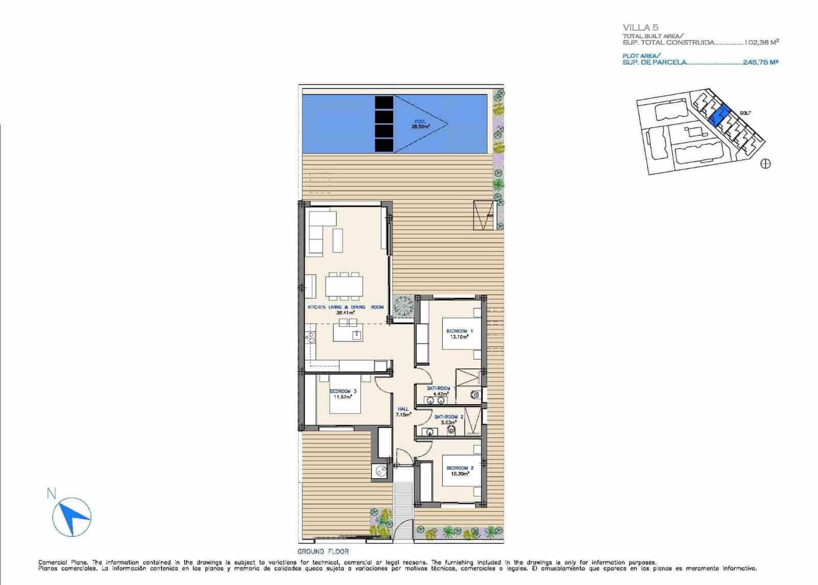3 makuuhuone Huvila myytävänä paikassa Los Alcazares mukana uima-altaan - 555 000 € (Ref: 9790753)