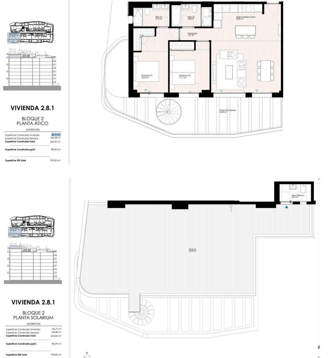 2 camera da letto Attico in vendita in La Villajoyosa / Vila Joiosa con piscina - 655.000 € (Rif: 9800521)