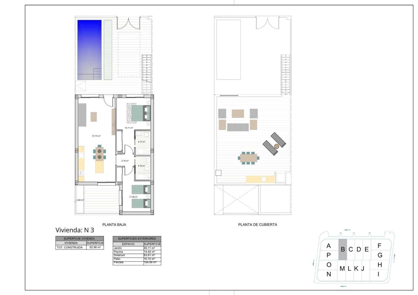 2 camera da letto Casa in vendita in Roldan con piscina - 259.900 € (Rif: 9801251)