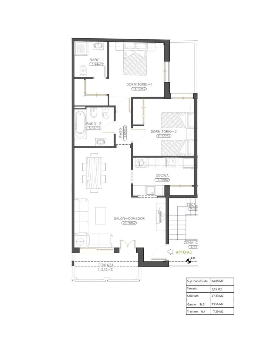 2 chambre Penthouse à vendre à Cuevas del Almanzora avec piscine - 135 900 € (Ref: 9830786)
