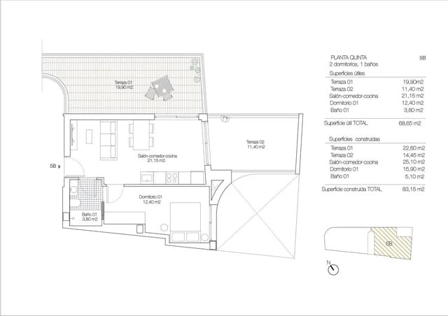 1 chambre Penthouse à vendre à Playa de los Locos, Torrevieja avec piscine - 399 000 € (Ref: 9830792)