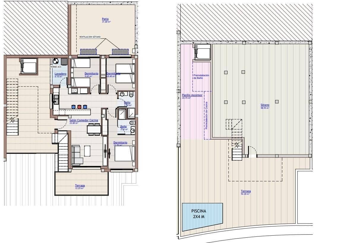 3 soveværelse Bungalow til salg i San Miguel de Salinas med swimmingpool - € 415.000 (Ref: 9830825)