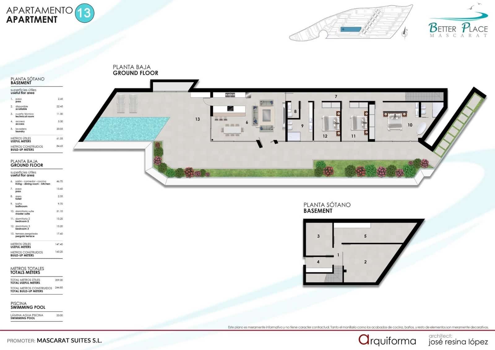 Apartamento de 3 habitaciones en Calpe / Calp en venta con piscina - 1.450.000 € (Ref: 9842668)