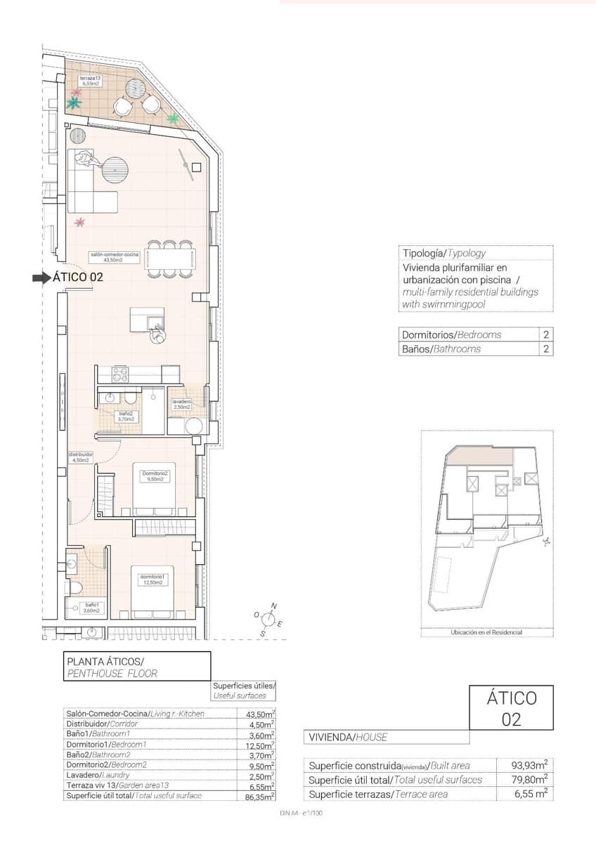 2 sypialnia Penthouse na sprzedaż w Hondon de las Nieves z basenem - 220 000 € (Ref: 9849115)