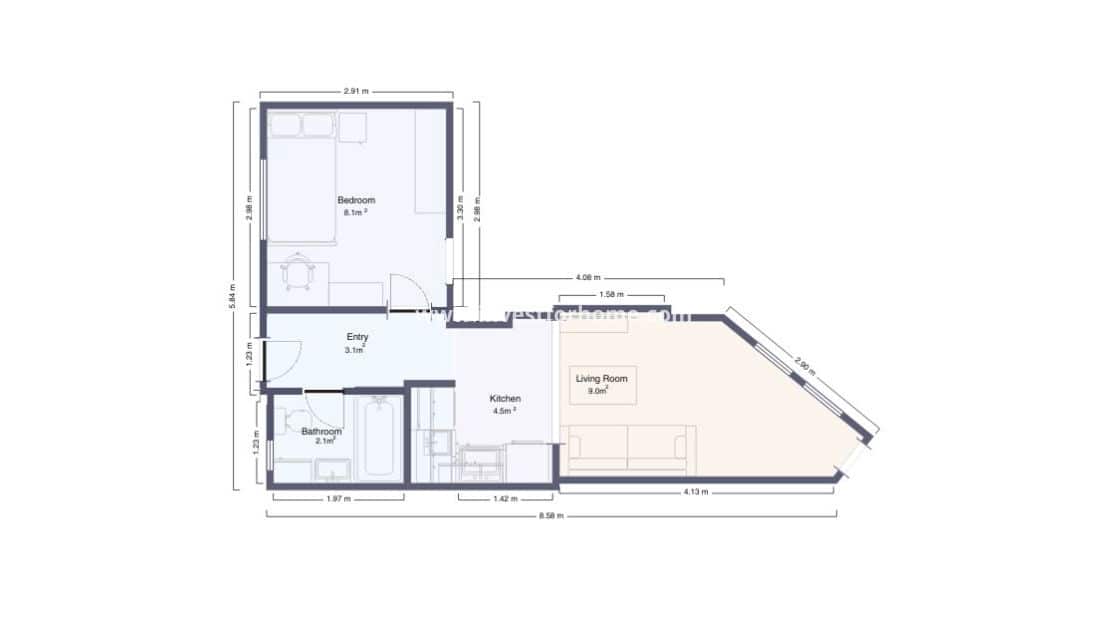 1 soveværelse Lejlighed til salg i Torrevieja med swimmingpool - € 85.000 (Ref: 9782290)