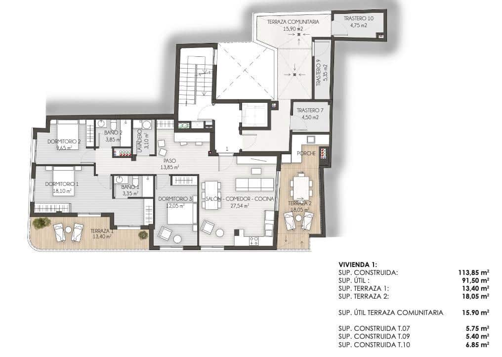 3 soveværelse Lejlighed til salg i Santa Pola - € 419.000 (Ref: 7765348)