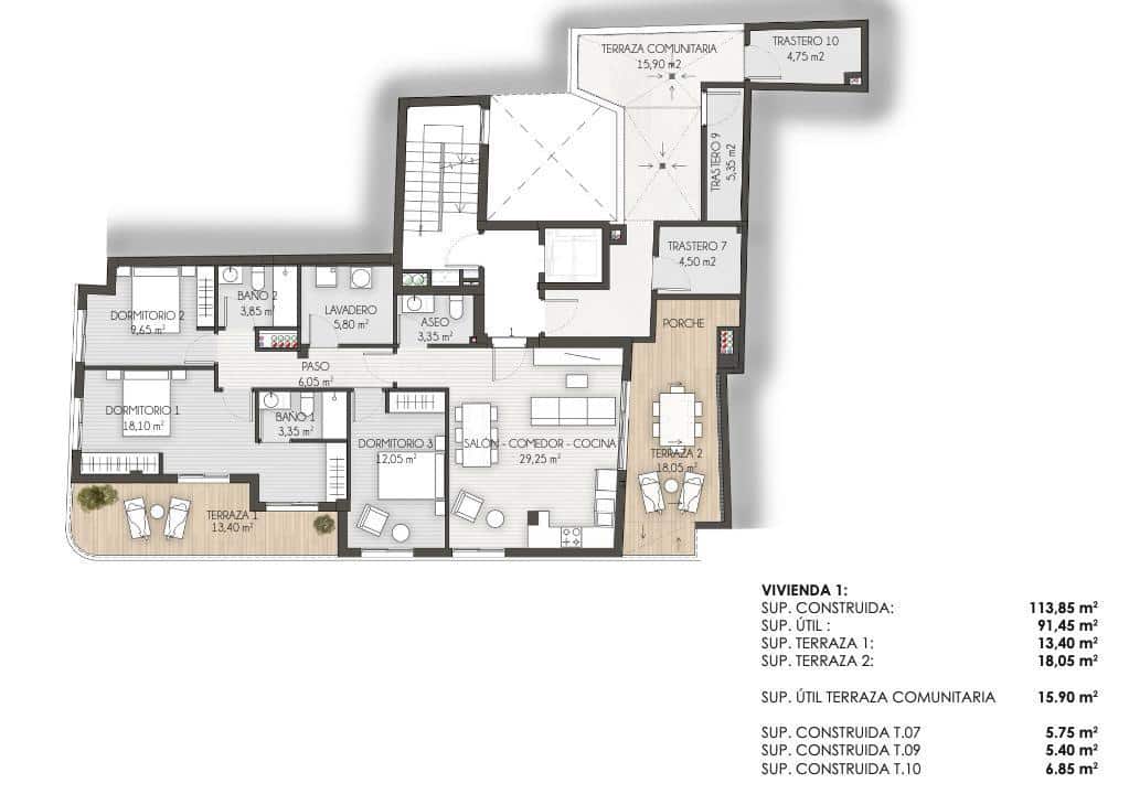 3 soveværelse Lejlighed til salg i Santa Pola - € 419.000 (Ref: 7765348)