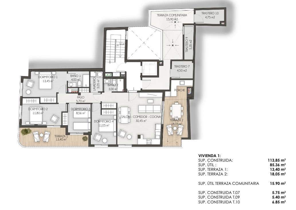3 soveværelse Lejlighed til salg i Santa Pola - € 419.000 (Ref: 7765348)