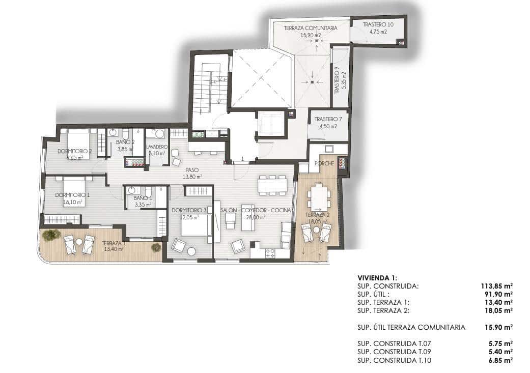 3 soveværelse Lejlighed til salg i Santa Pola - € 419.000 (Ref: 7765348)