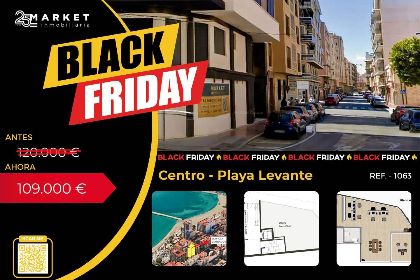 1 soveværelse Virksomhed til salg i Santa Pola - € 109.000 (Ref: 7890068)