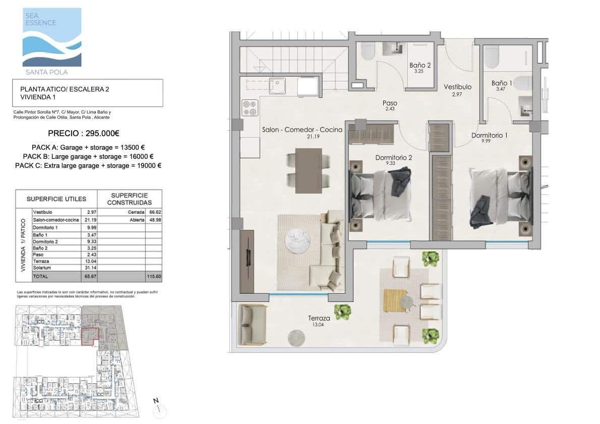 3 bedroom Flat for sale in Santa Pola with garage - € 398,000 (Ref: 8383585)