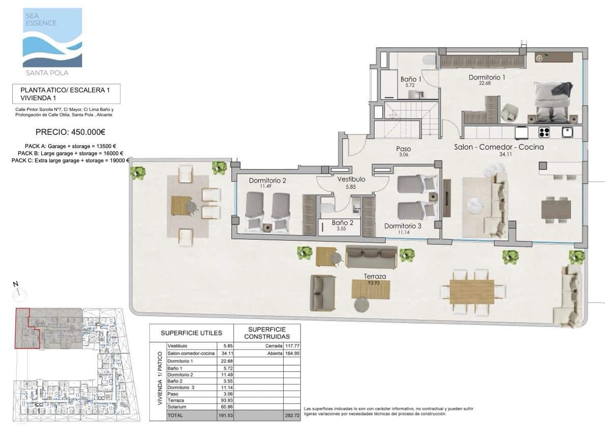 3 bedroom Flat for sale in Santa Pola with garage - € 398,000 (Ref: 8383585)