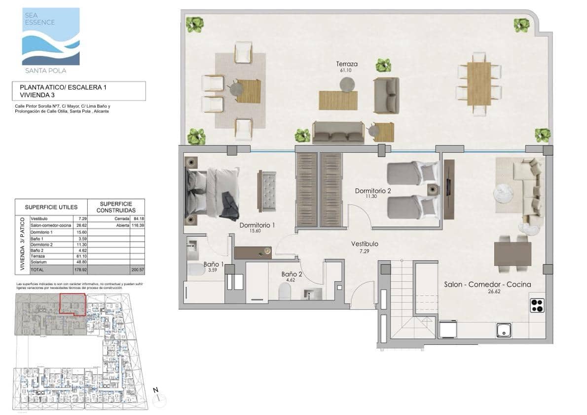 3 bedroom Flat for sale in Santa Pola with garage - € 398,000 (Ref: 8383585)