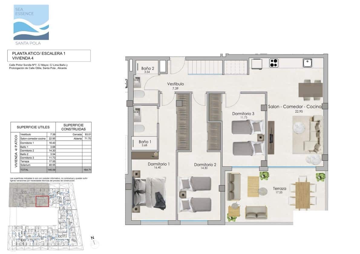3 bedroom Flat for sale in Santa Pola with garage - € 398,000 (Ref: 8383585)