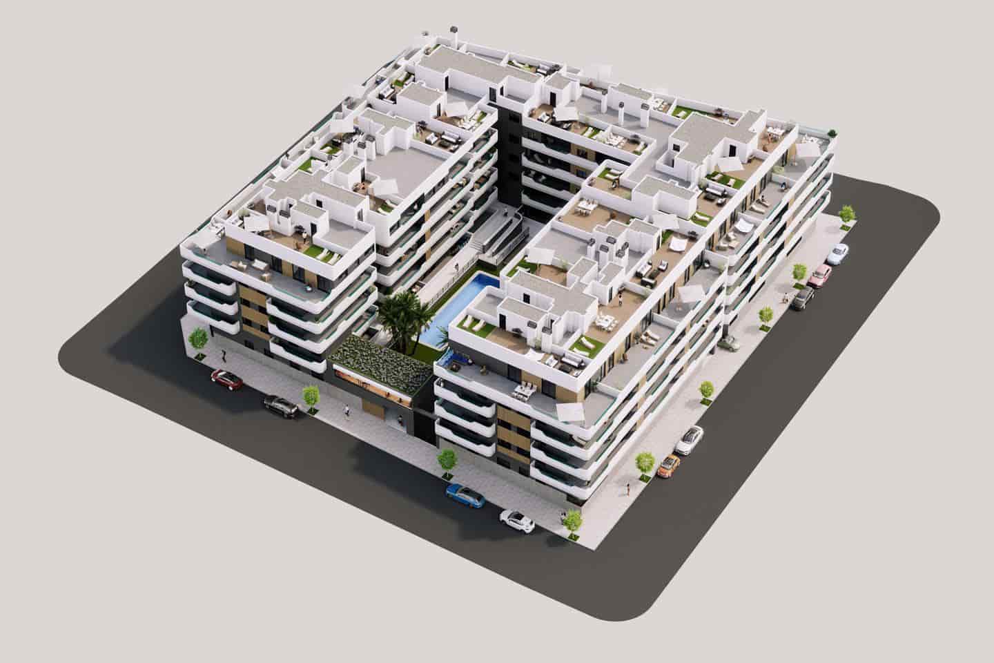 2 slaapkamer Flat te koop in Santa Pola met zwembad garage - € 298.000 (Ref: 8383586)