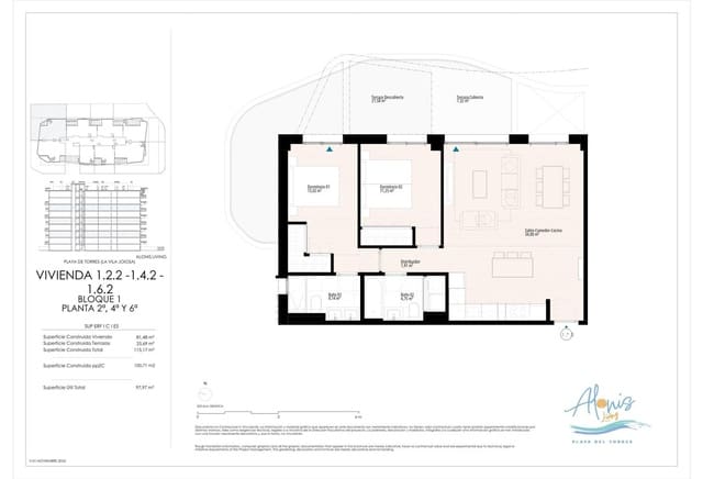 2 makuuhuone Asunto myytävänä paikassa Platja Vila Joiosa - Platja de Torres, La Villajoyosa / Vila Joiosa mukana uima-altaan 
autotalli - 370 000 € (Ref: 8835255)