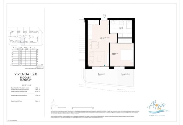2 makuuhuone Asunto myytävänä paikassa Platja Vila Joiosa - Platja de Torres, La Villajoyosa / Vila Joiosa mukana uima-altaan 
autotalli - 370 000 € (Ref: 8835255)