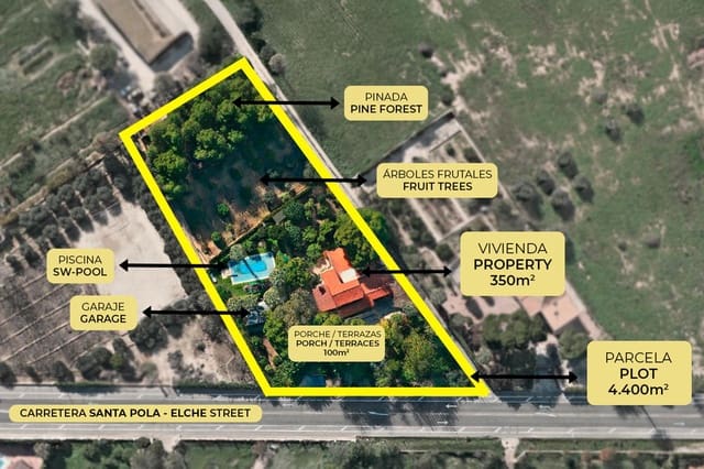 6 soverom Villa til salgs i Elche / Elx med svømmebasseng garasje - € 575 000 (Ref: 8977707)