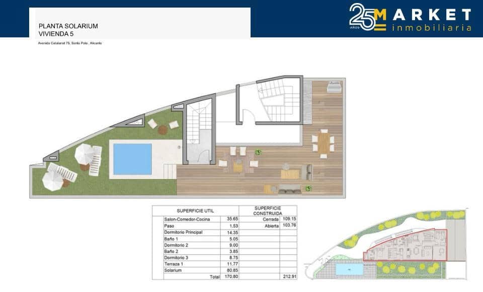 3 soverom Leilighet til salgs i Santa Pola med svømmebasseng garasje - € 690 000 (Ref: 9002636)