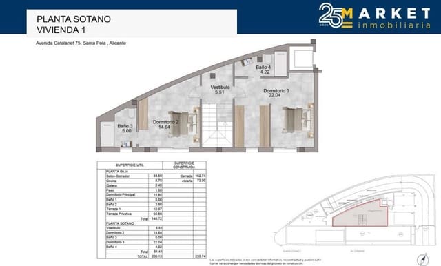 3 sypialnia Mieszkanie na sprzedaż w Calas Santa Pola Este, Santa Pola z basenem garażem - 690 000 € (Ref: 9002636)