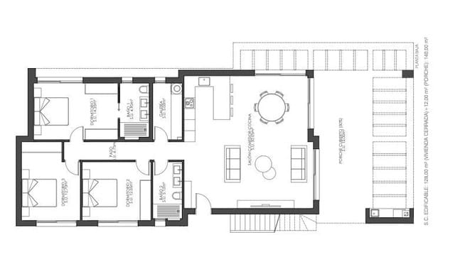 3 makuuhuone Huvila myytävänä paikassa Monforte del Cid mukana uima-altaan 
autotalli - 550 000 € (Ref: 9035598)
