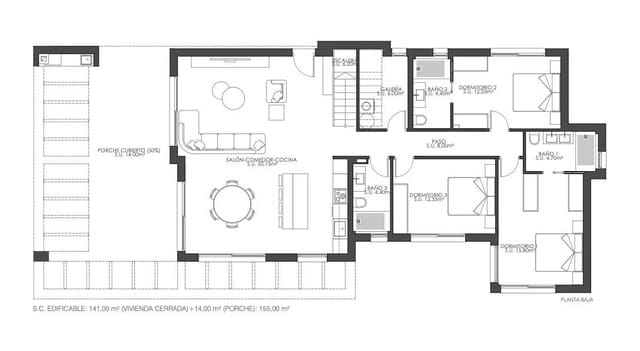 3 makuuhuone Huvila myytävänä paikassa Monforte del Cid mukana uima-altaan 
autotalli - 625 000 € (Ref: 9082794)