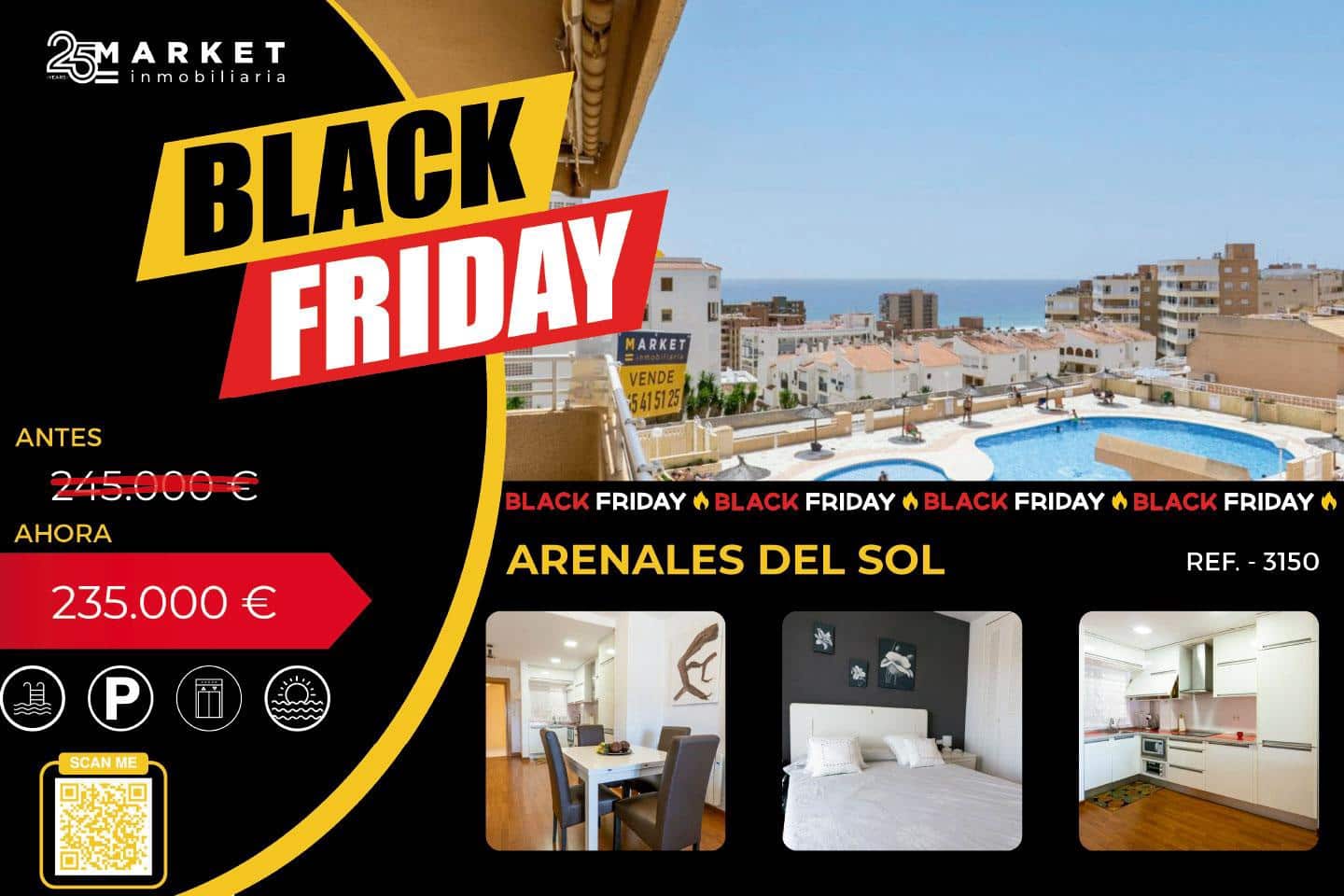 2 chambre Appartement à vendre à Arenales del Sol avec piscine garage - 235 000 € (Ref: 9099730)