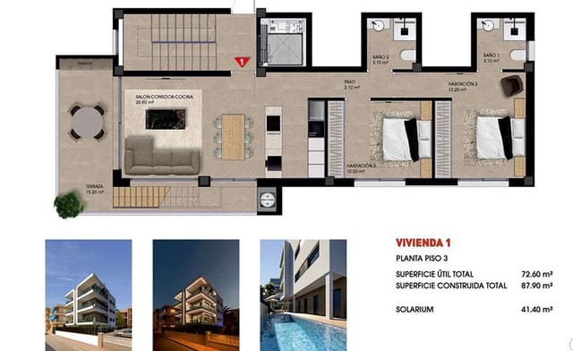 2 quarto Apartamento para venda em Gran Playa, Santa Pola com garagem - 375 000 € (Ref: 9170542)