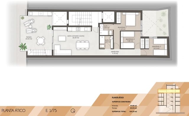 3 soveværelse Lejlighed til salg i Centro, Santa Pola med swimmingpool - € 399.000 (Ref: 9517978)