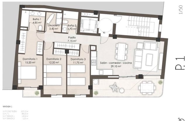3 bedroom Flat for sale in Playa Levante, Santa Pola - € 389,000 (Ref: 9532870)