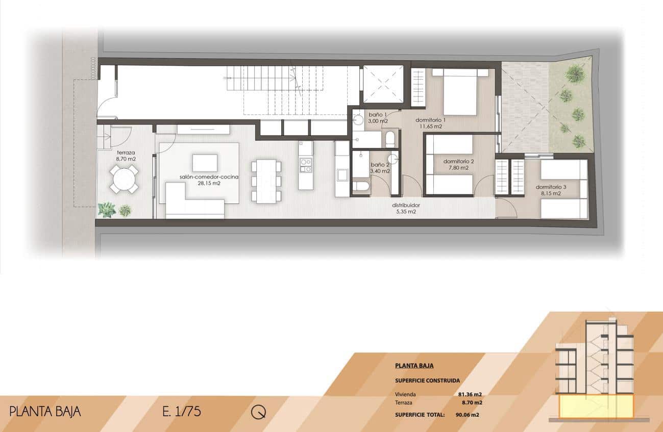 3 bedroom Flat for sale in Santa Pola - € 219,000 (Ref: 9552315)