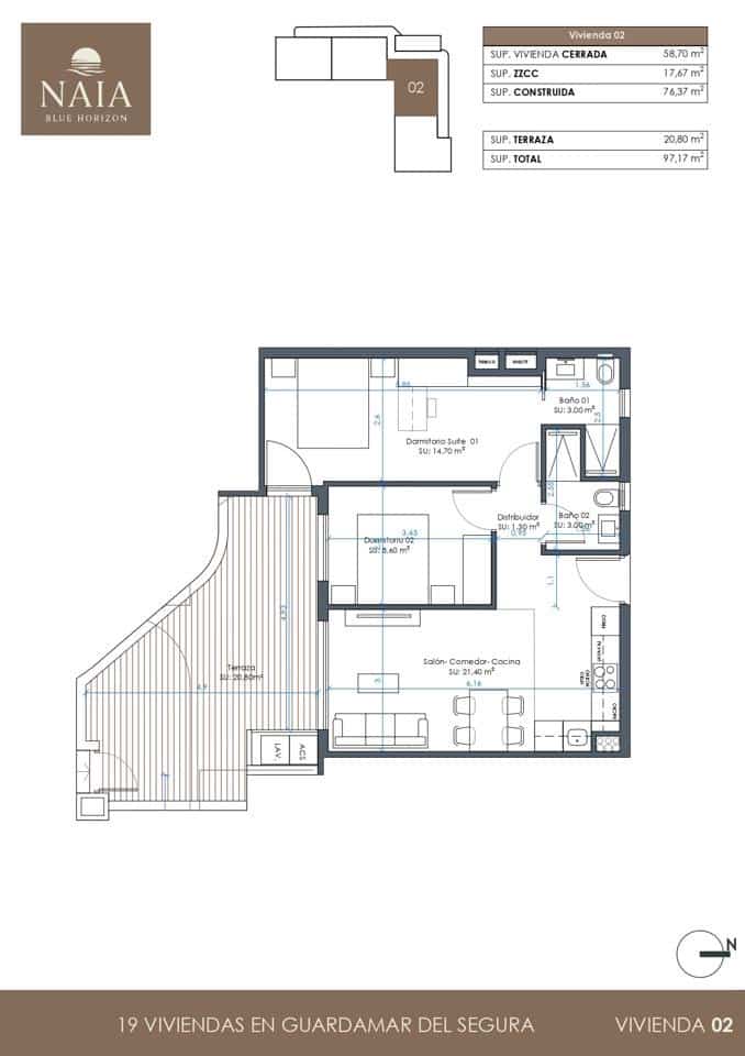 2 bedroom Flat for sale in Guardamar del Segura with pool garage - € 302,000 (Ref: 9687633)