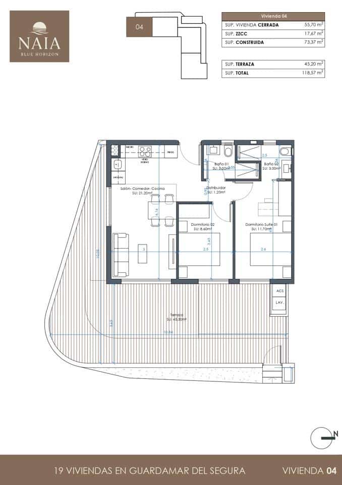 2 bedroom Flat for sale in Guardamar del Segura with pool garage - € 302,000 (Ref: 9687633)
