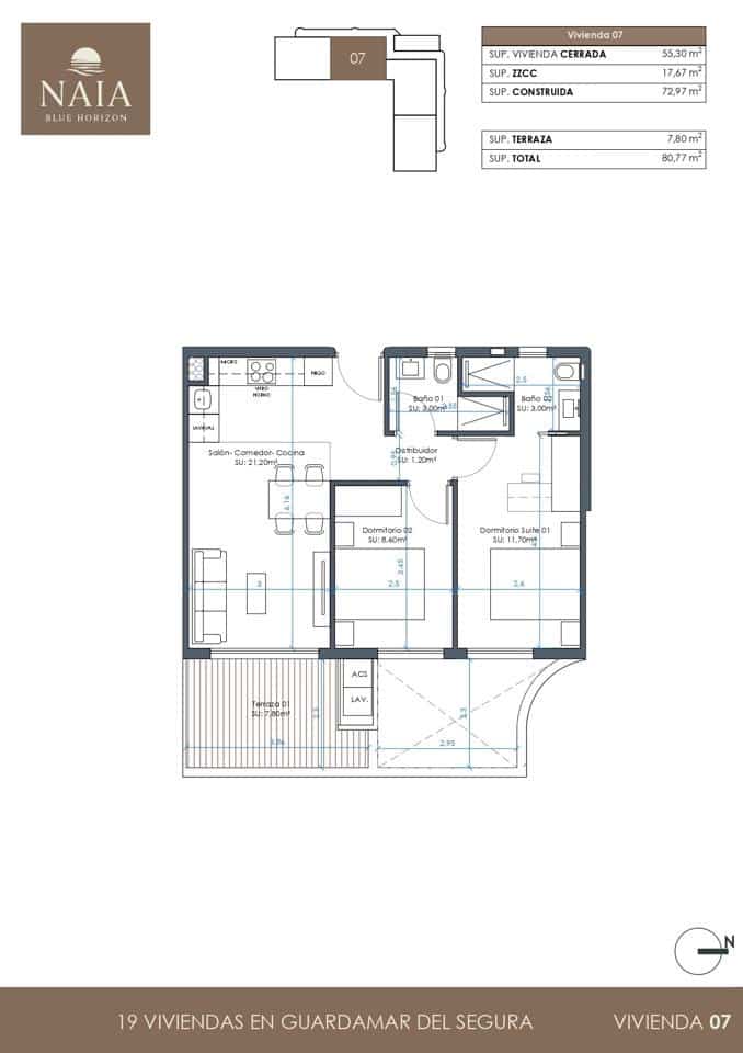2 bedroom Flat for sale in Guardamar del Segura with pool garage - € 302,000 (Ref: 9687633)