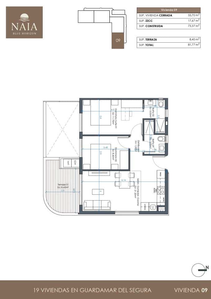 2 bedroom Flat for sale in Guardamar del Segura with pool garage - € 302,000 (Ref: 9687633)