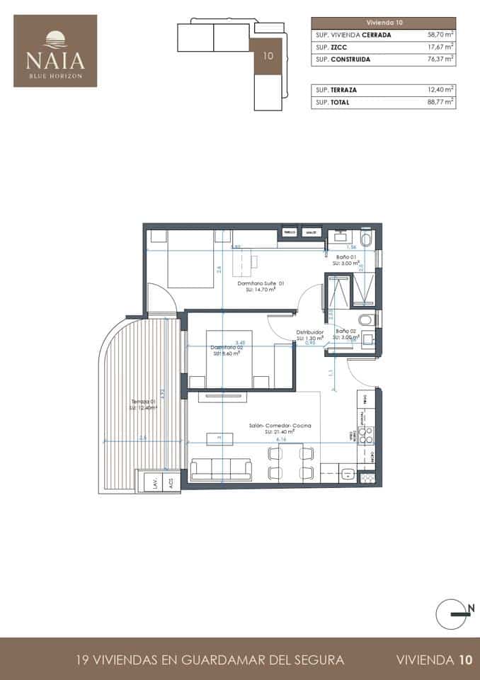 2 bedroom Flat for sale in Guardamar del Segura with pool garage - € 302,000 (Ref: 9687633)