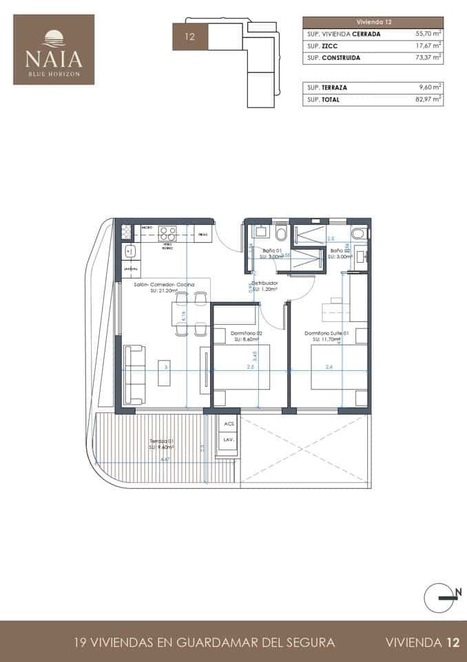 2 bedroom Flat for sale in Guardamar del Segura with pool garage - € 302,000 (Ref: 9687633)