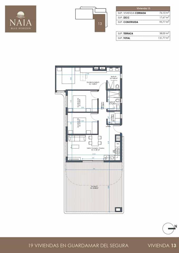 2 bedroom Flat for sale in Guardamar del Segura with pool garage - € 302,000 (Ref: 9687633)