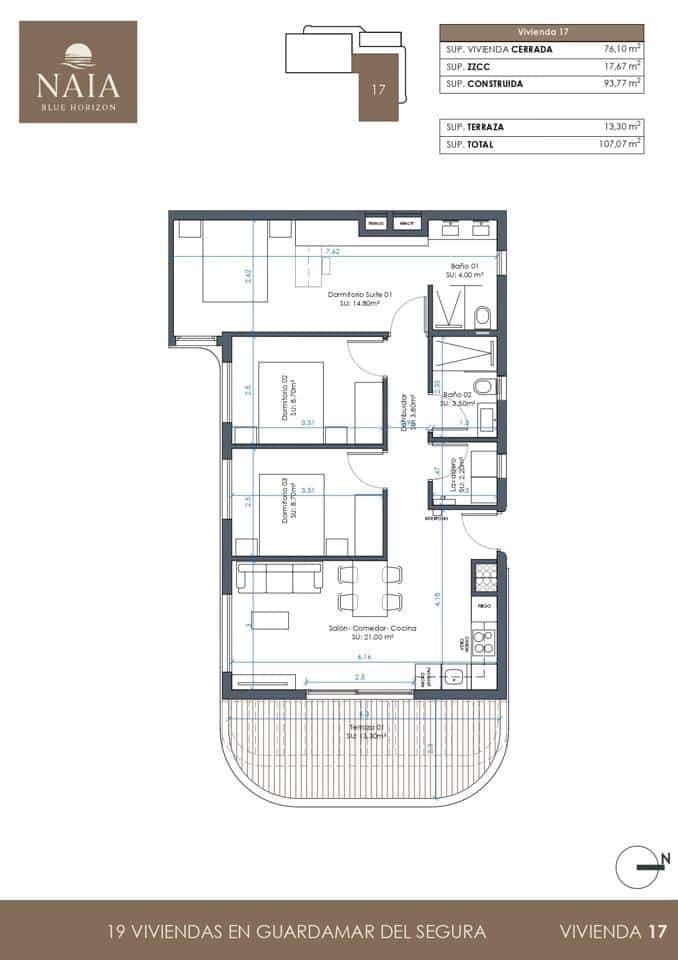 2 bedroom Flat for sale in Guardamar del Segura with pool garage - € 302,000 (Ref: 9687633)