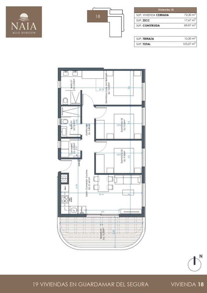 2 bedroom Flat for sale in Guardamar del Segura with pool garage - € 302,000 (Ref: 9687633)
