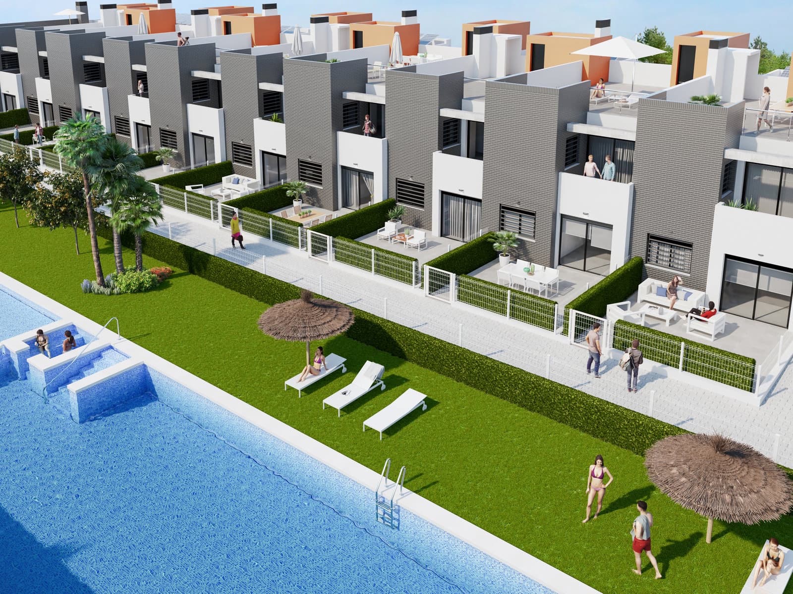 2 soveværelse Rækkehus til salg i Torrevieja med swimmingpool garage - € 249.900 (Ref: 8758604)