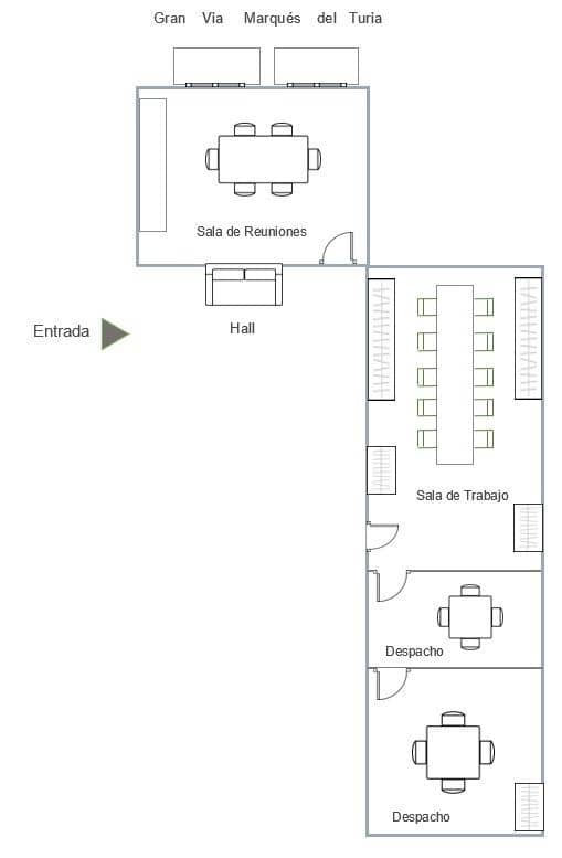 3 sovrum Kontor att hyra i Valencia stad - 1 300 € (Ref: 9504287)