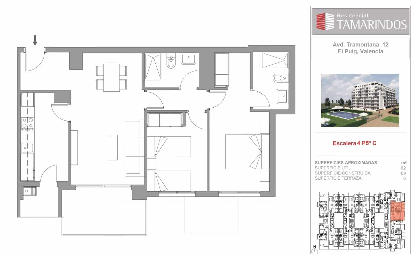2 Zimmer Apartment zu verkaufen in Puig mit Pool Garage - 495.000 € (Ref: 9851754)