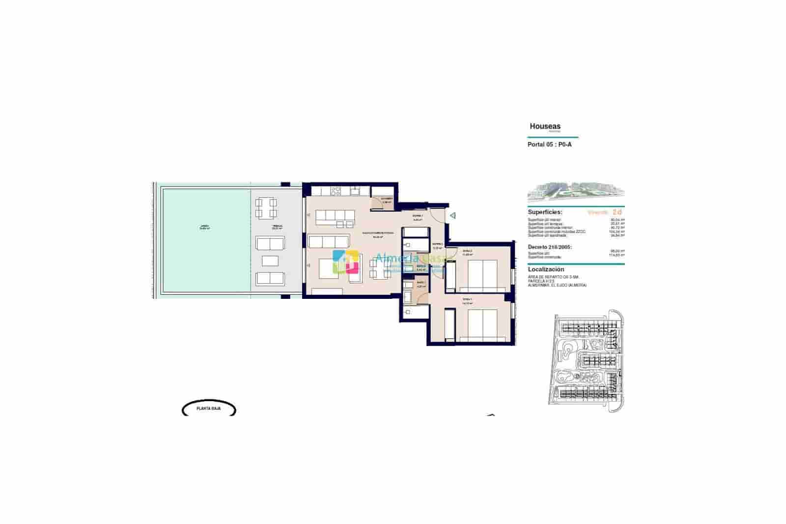 2 soveværelse Lejlighed til salg i Almerimar med swimmingpool - € 237.000 (Ref: 9004230)