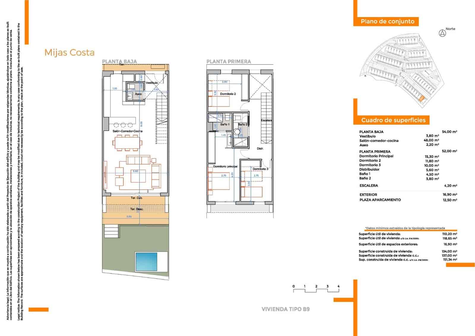 3 makuuhuone Rivitalo myytävänä paikassa Mijas mukana uima-altaan 
autotalli - 678 000 € (Ref: 9756427)