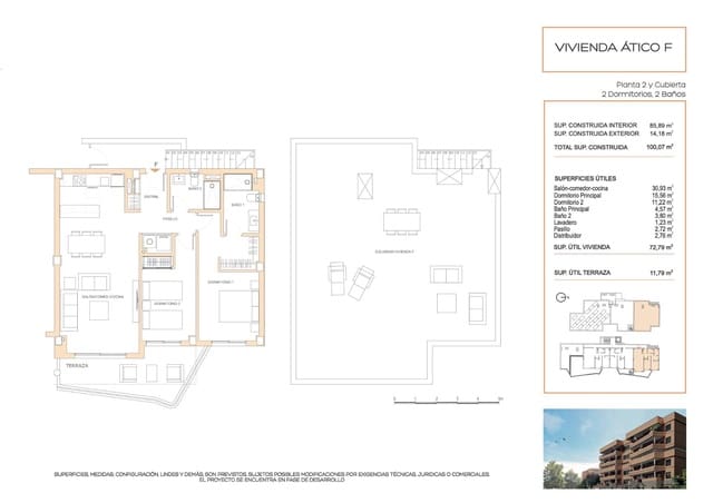 2 bedroom Penthouse for sale in Los Pacos, Fuengirola with pool garage - € 423,000 (Ref: 9756436)