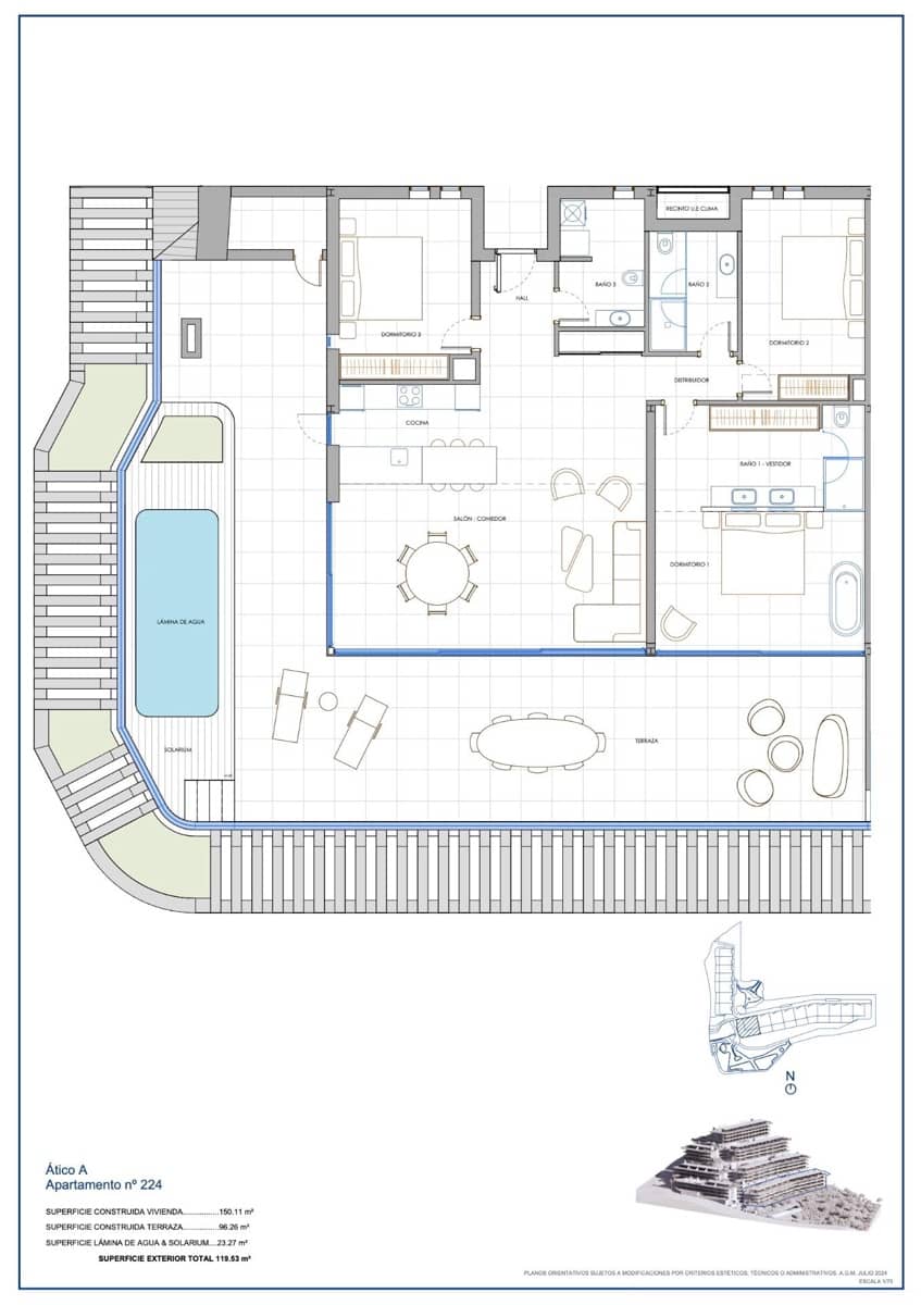 3 soverom Penthouse til salgs i Fuengirola med svømmebasseng garasje - € 1 825 000 (Ref: 9756449)