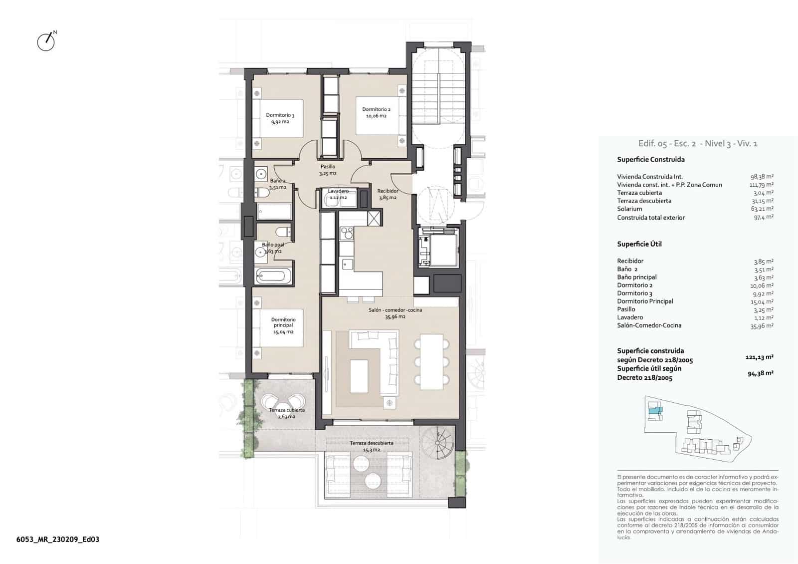 3 slaapkamer Penthouse te koop in Benalmadena met zwembad garage - € 599.000 (Ref: 9756484)